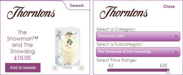 Thorntons Christmas Widgets